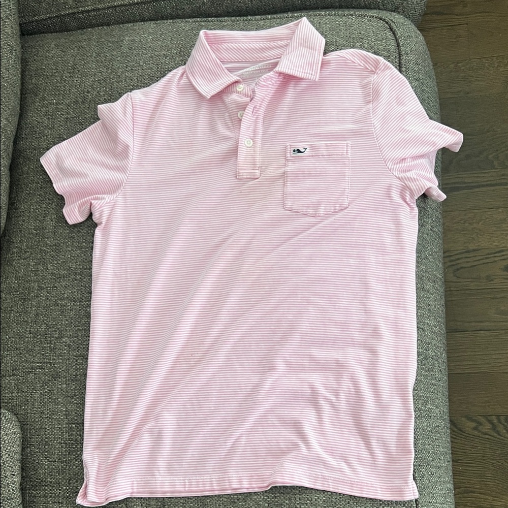 Vineyard Vines Pink Striped Polo Shirt